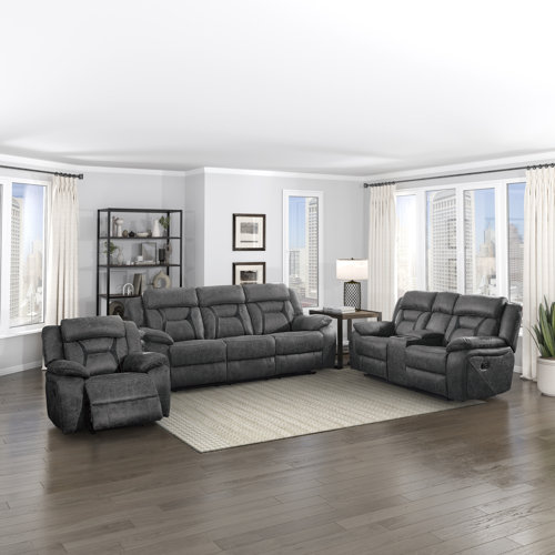 Latitude Run® Jannali 3Piece Microfiber Manual Reclining Living Room